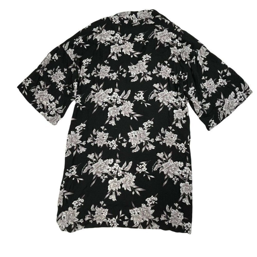 Spiritual Gangster Black Floral Kimono Tie Duster/Robe - Picture 4 of 10